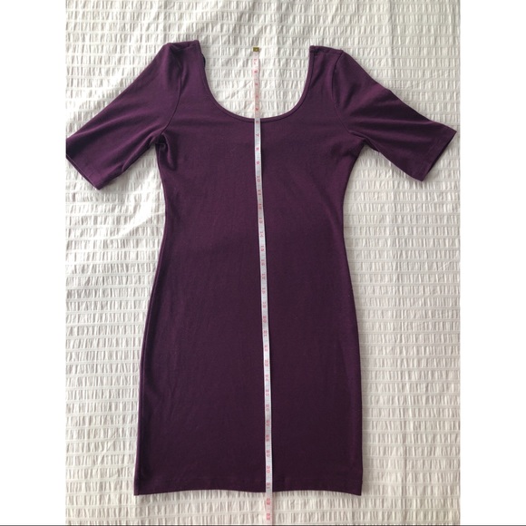 Short Sleeve Deep Magenta Body Con Dress - Picture 7 of 11